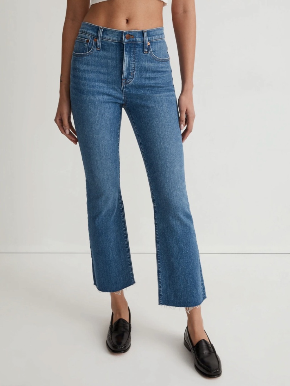 Madewell Kick Out Crop Jeans Cherryville Wash Super Stretch Size 32
